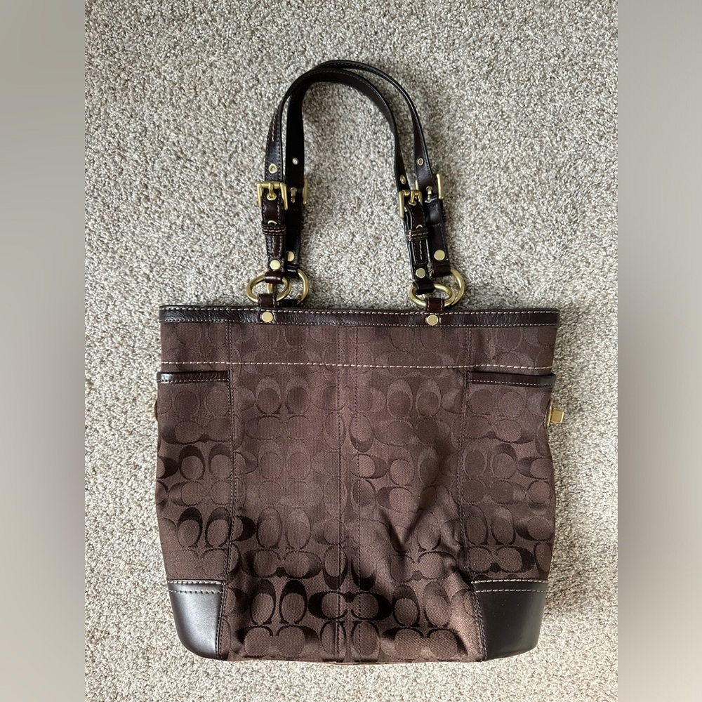 Coach Brown C Logo Bucket Handbag
